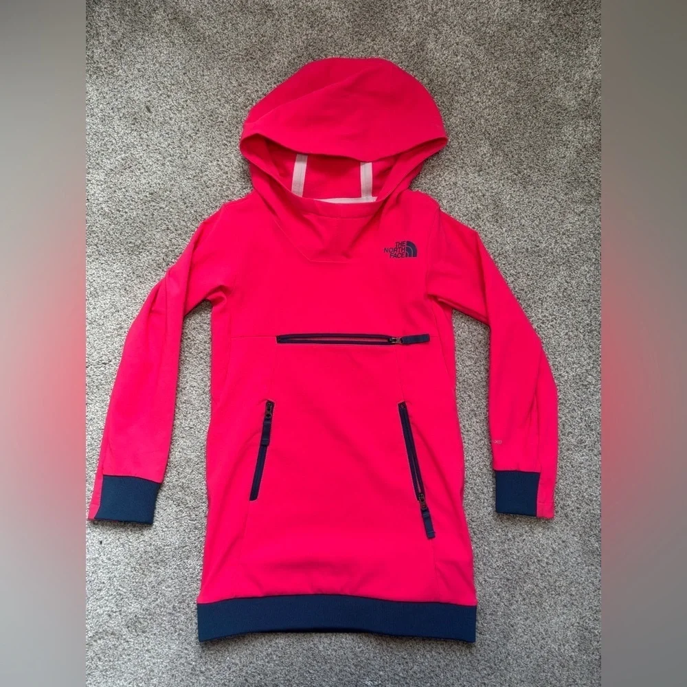 NWOT The Northface Girls Tekno Pullover Hoodie in Pink XXS Flashdry